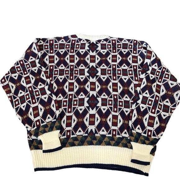 Vintage Geometric Grandpa Sweater XL Biggie - Picture 2 of 4